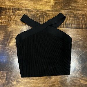 Aritzia Black Cross Neck Tank Top